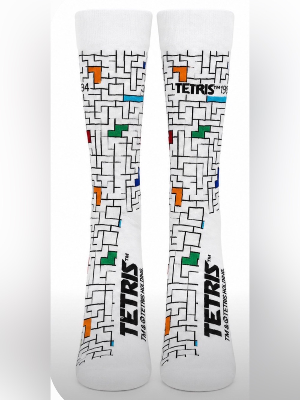 Tetris Video Game Socks Graphic Crew Socks